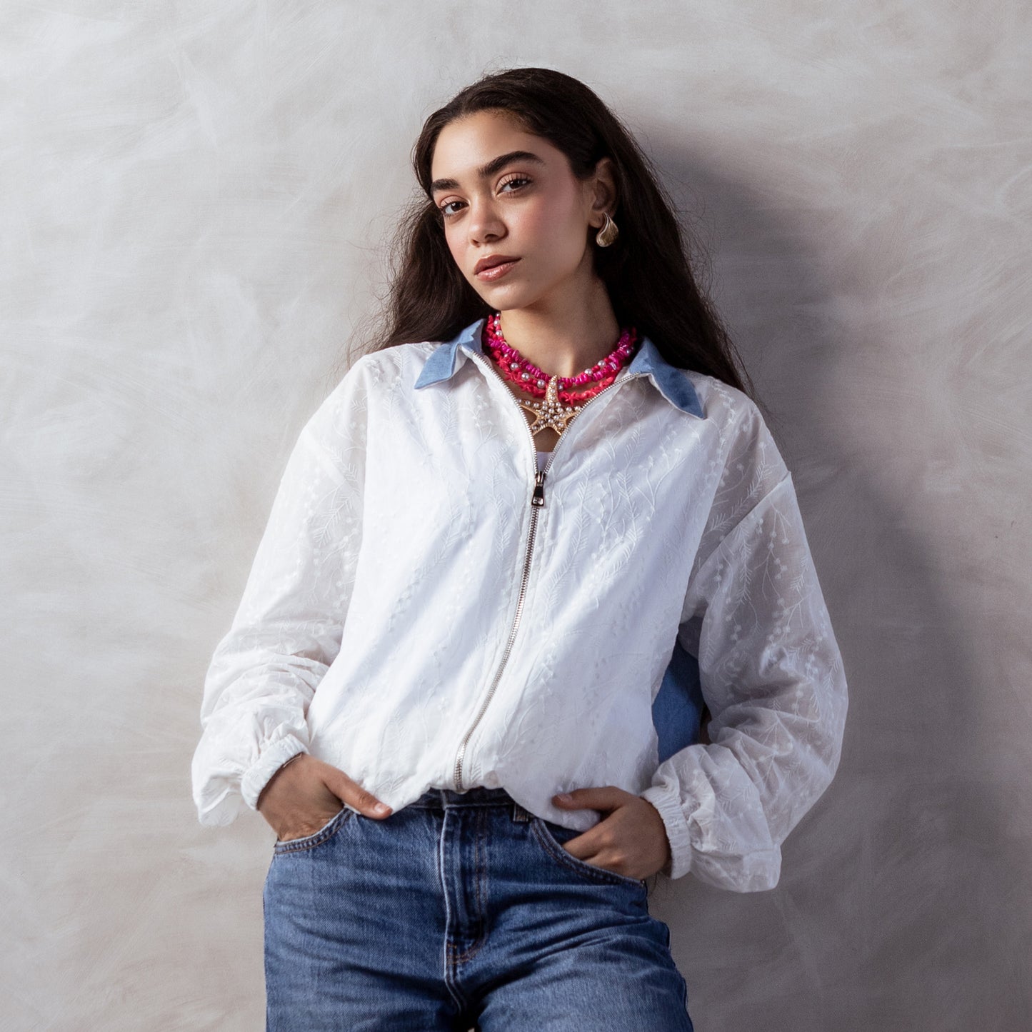 Embroidered Denim Shirt