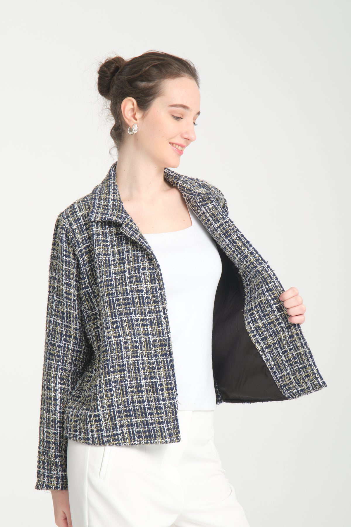 Wool Jacket navy & gold