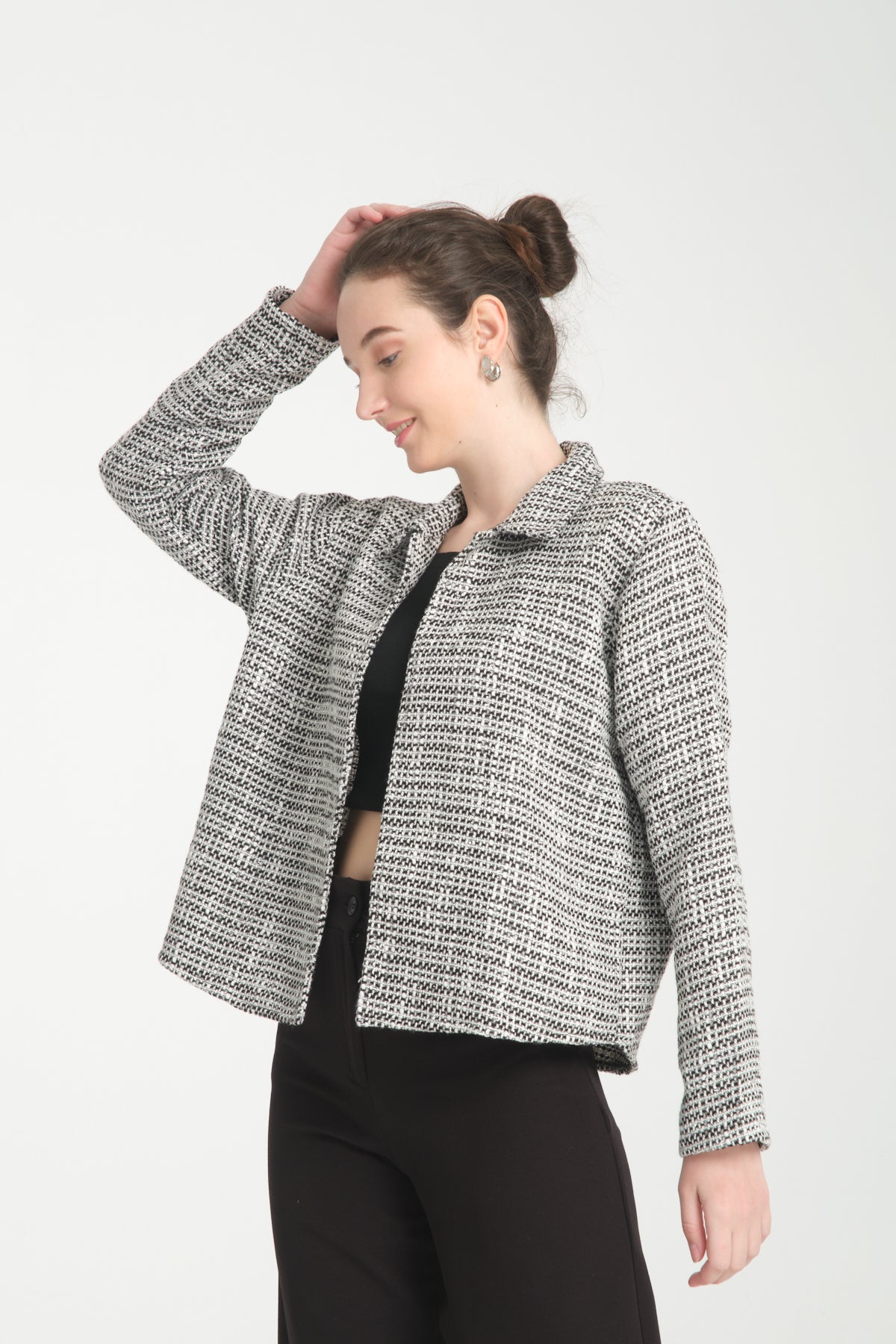 Wool Jacket white&black