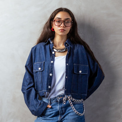 Cropped Denim Shirt