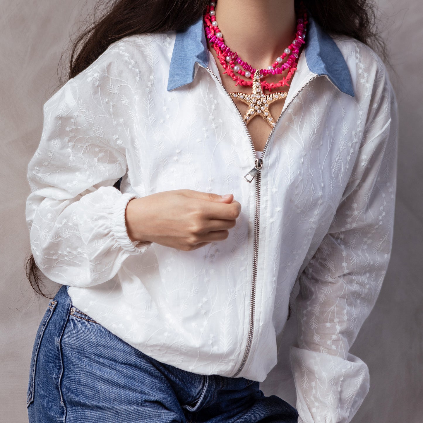 Embroidered Denim Shirt