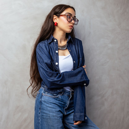 Cropped Denim Shirt