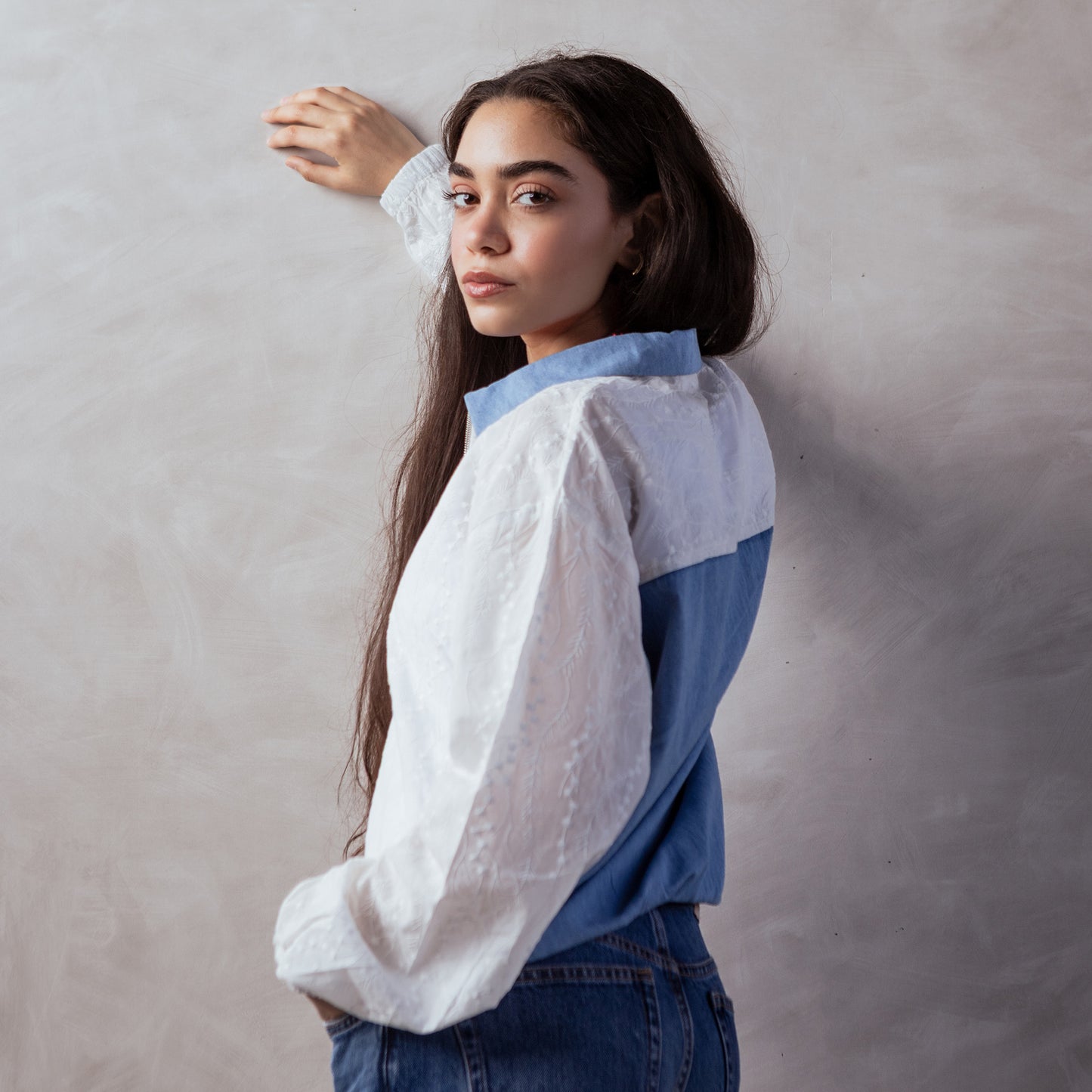 Embroidered Denim Shirt