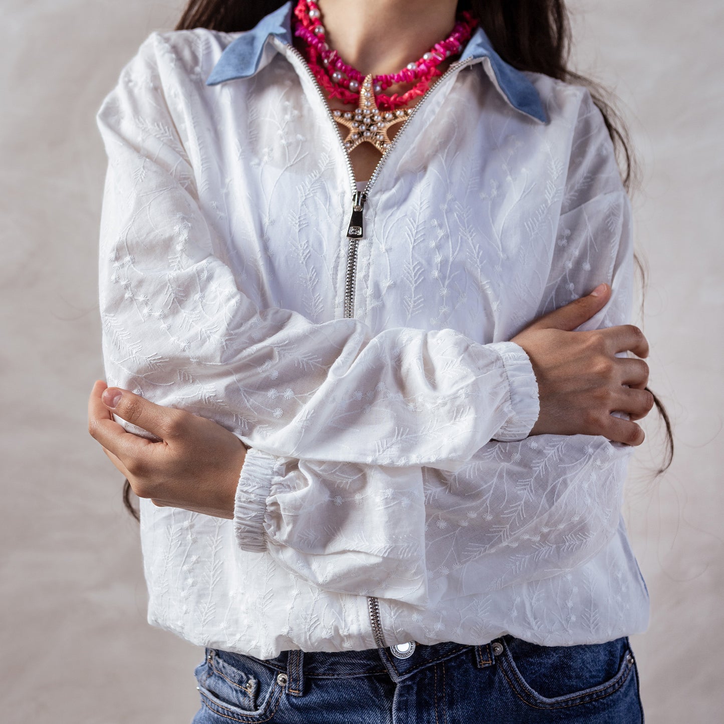 Embroidered Denim Shirt