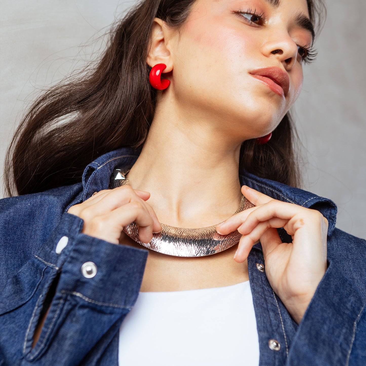 Cropped Denim Shirt