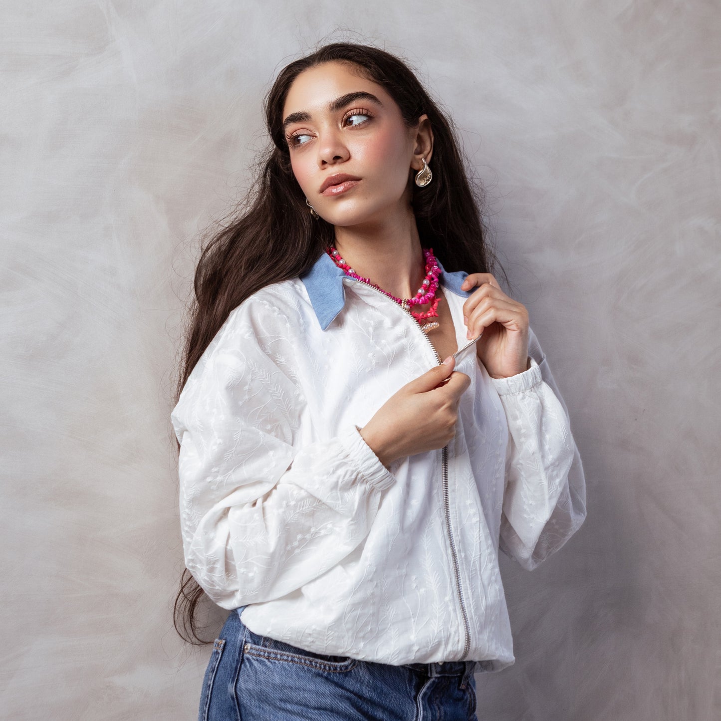 Embroidered Denim Shirt