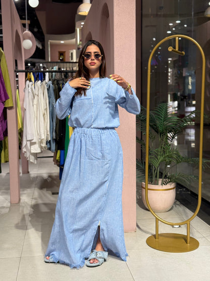 Pure Linen Set - Baby Blue