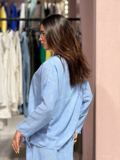 Pure Linen Set - Baby Blue