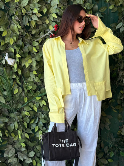 cut-out shirt in yellow