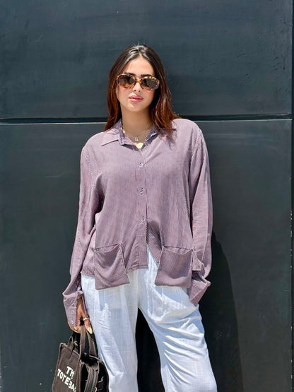 Cut-out Shirt - Mauve