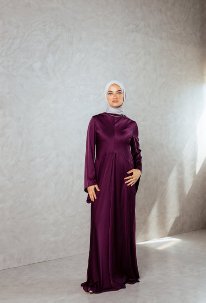 ⁠Satin Dress Long Sleeves