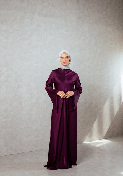 ⁠Satin Dress Long Sleeves
