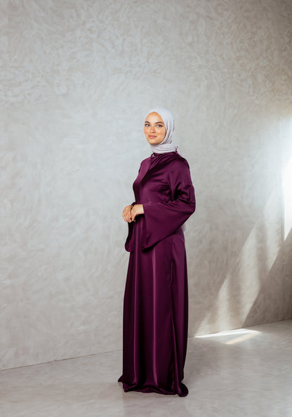 ⁠Satin Dress Long Sleeves