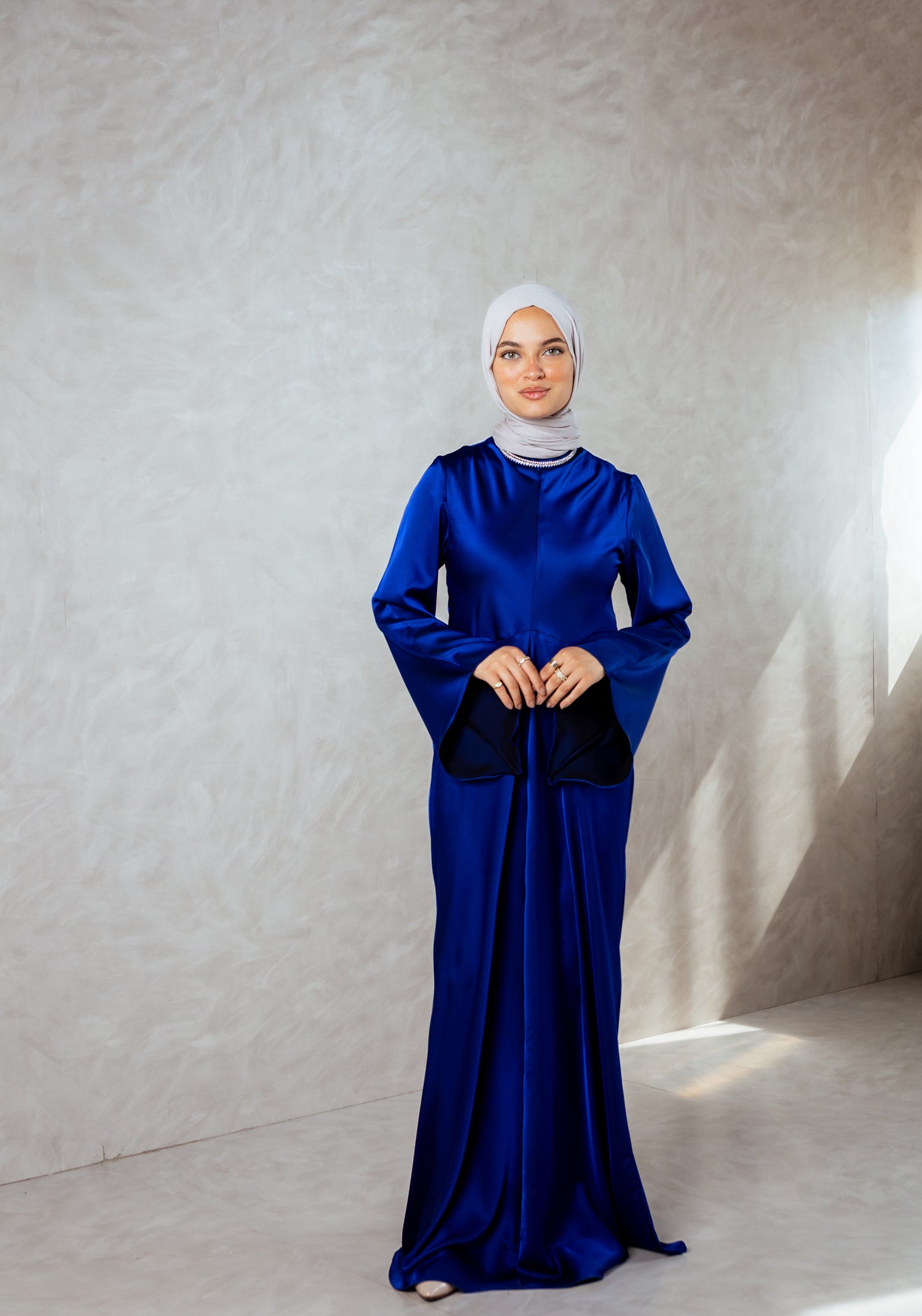 ⁠Satin Dress Long Sleeves