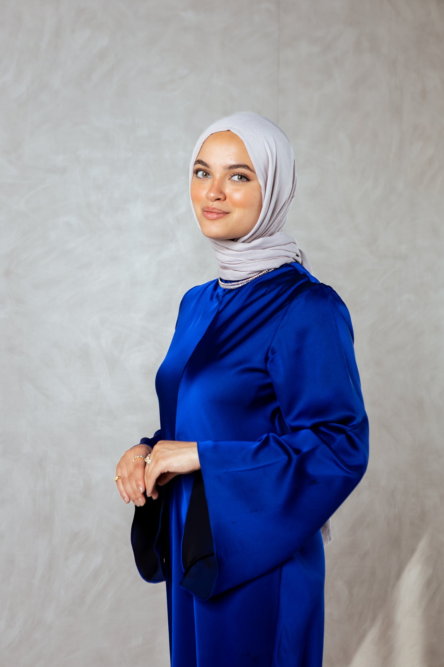 ⁠Satin Dress Long Sleeves