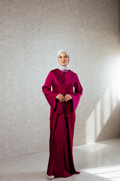 ⁠Satin Dress Long Sleeves