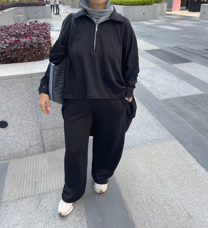 High-Low Winter Set In Black