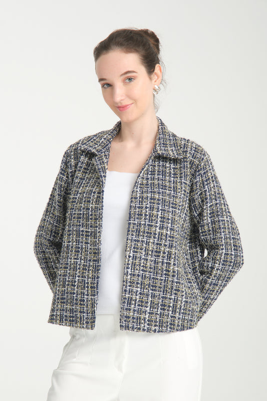 Wool Jacket navy & gold