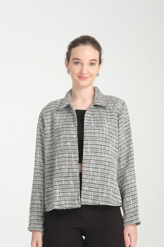 Wool Jacket white&black