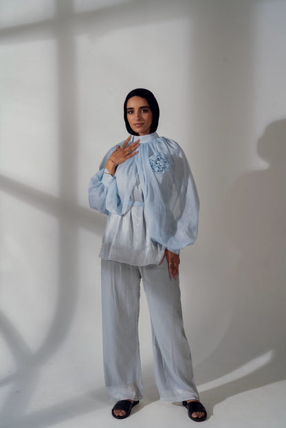 crinkled set in babyblue